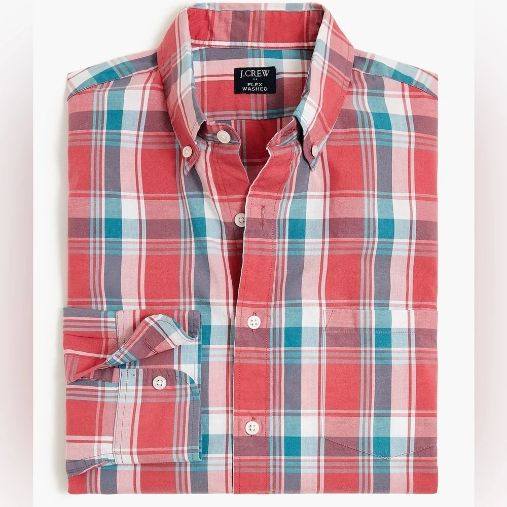 J. Crew Plaid Classic Flex Casual Shirt Size Small